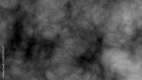 Abstract dense black and white smoke clouds texture loop animation background