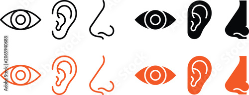 Bild auf Leinwand icons of human senses isolated on white background