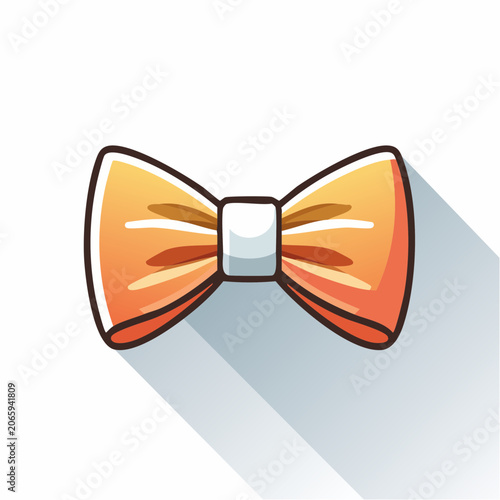 Orange Bow Tie Illustration with Long Shadow