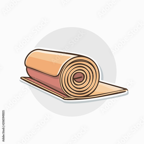 Rolled Yoga Mat Illustration