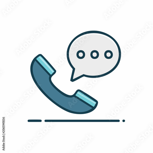 Phone receiver with speech bubble icon