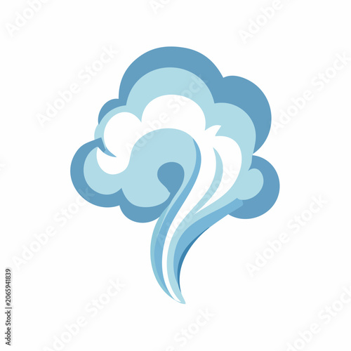 Stylized Blue Steam or Smoke Cloud Icon