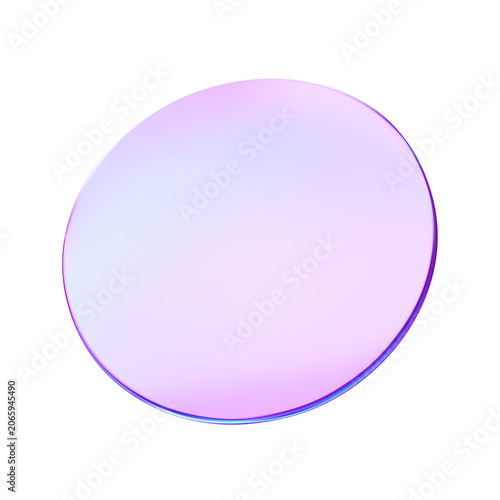 Glass round purple shape liquid effect isolated background