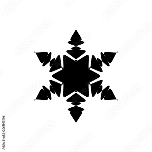 Silhouette snow flake icon png, winter symbol snowflake cutout