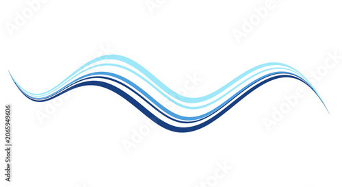 Minimalist light blue abstract flowing curved lines.