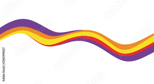 Bold solid purple and yellow abstract wave graphic.