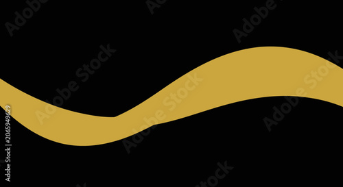 Single bold gold wave on black background.