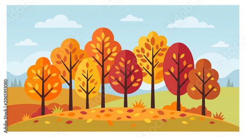 autumn landscape with trees