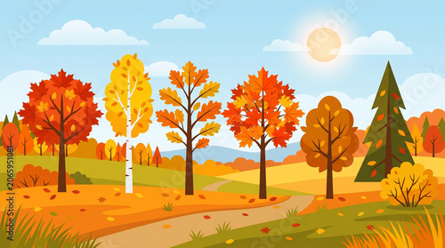 autumn landscape with trees