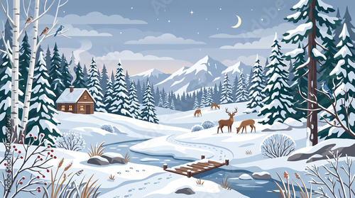 winter landscape with trees