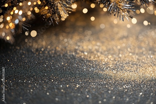 golden christmas tree lights