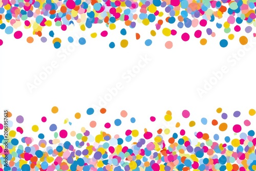 Colorful dots create a festive border for various design or celebration purposes in a bright setting