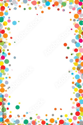 Colorful dots surround a blank space for creative projects and invitations at any time of the year
