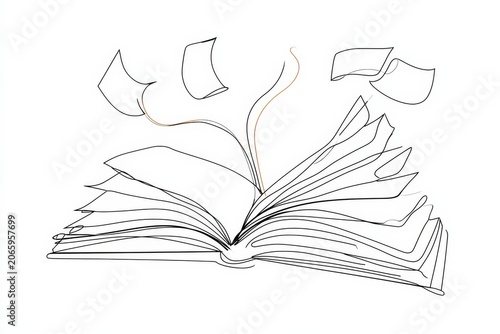Book opened with pages rising in the air showing creativity and imagination during reading time