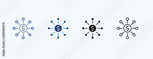 Bild auf Leinwand Money Management Multiple Icon Illustration Vector