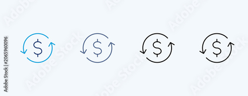 Fotografie Money Flow Multiple Icon Illustration Vector