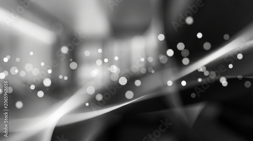 Monochrome Defocused Bokeh Lights Abstract Background