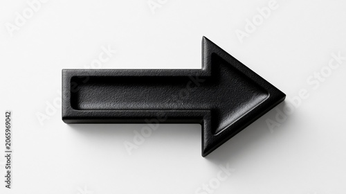 Simple Black Arrow Pointing Right on White Background Symbol