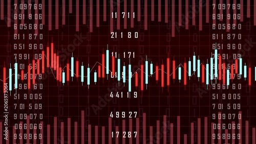 Financial Market Collapse Animation with Red Downward Trend Line, Stock Exchange Crisis and Investment Risk Concept
