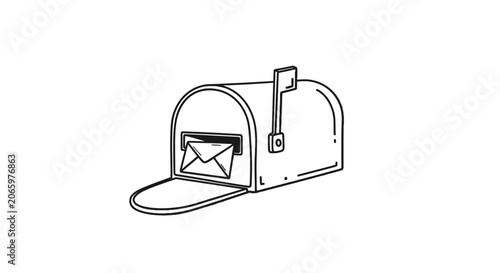 A simple line drawing of a mailbox.