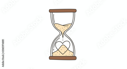 Illustration of an hourglass with heart.