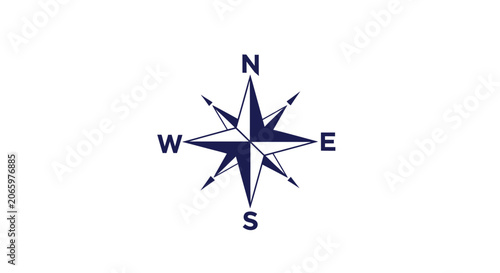 a blue compass on a white background.