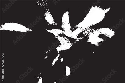 Retro sunburst background with hand-drawn ink texture lines.