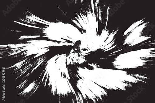 Striking black and white visual art emphasizing raw texture and contrast.