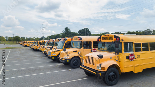 Photography Shining and Ready: School Buses Poised for a New Year of Learning