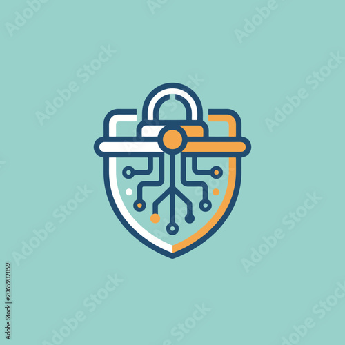 A digital shield icon representing modern cybersecurity and data protection