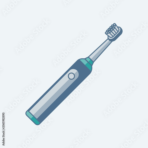A modern electric toothbrush vector icon on a light background
