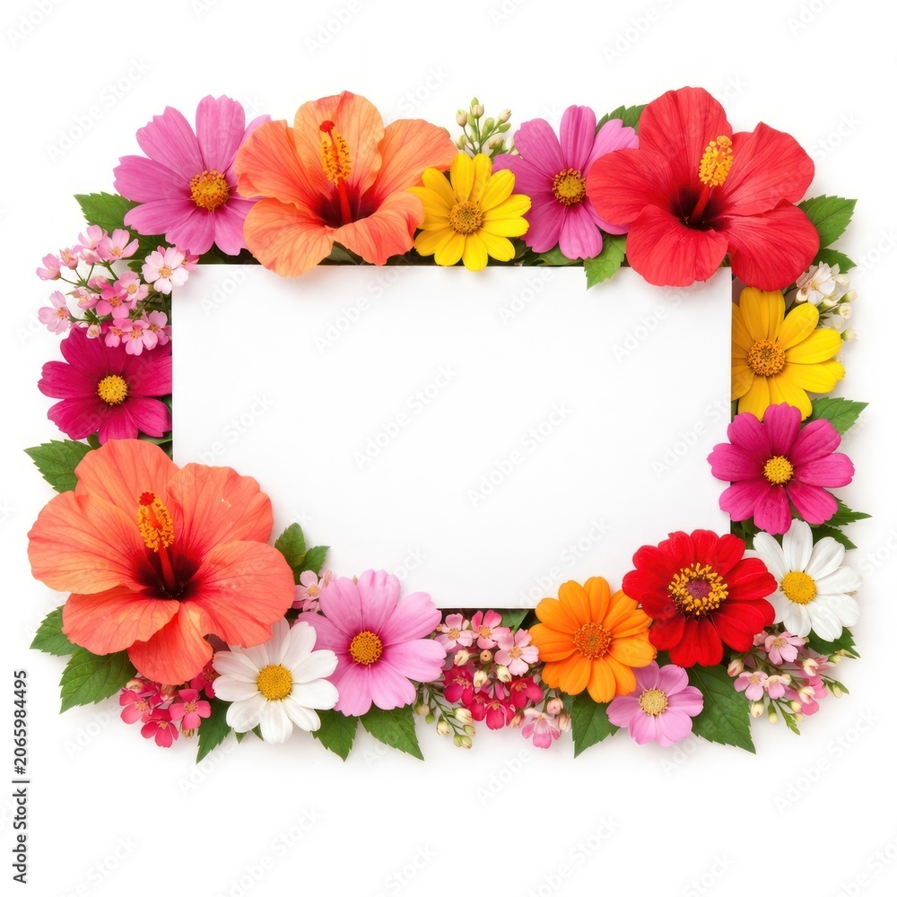 Fototapeta premium Colorful floral frame design