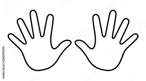 Hands with fingers spread apart.