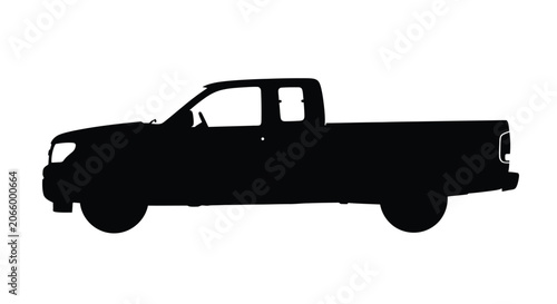 A black silhouette of a pickup truck is shown on a white background.