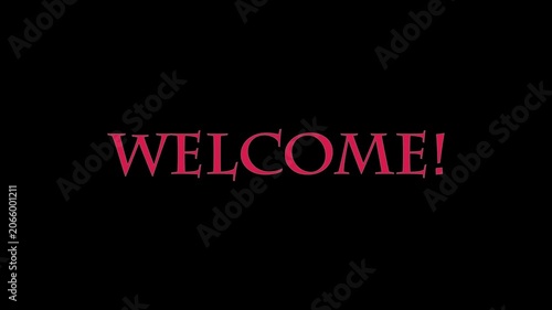 「welcome！」のテキストアニメーション