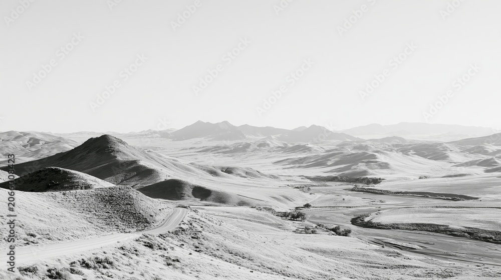 Fototapeta premium Black and White Desert Hills