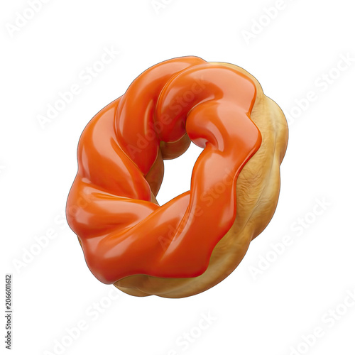 Orange Glazed Twisted Donut