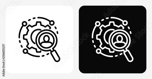 Black and white background style collection icon of Market Research