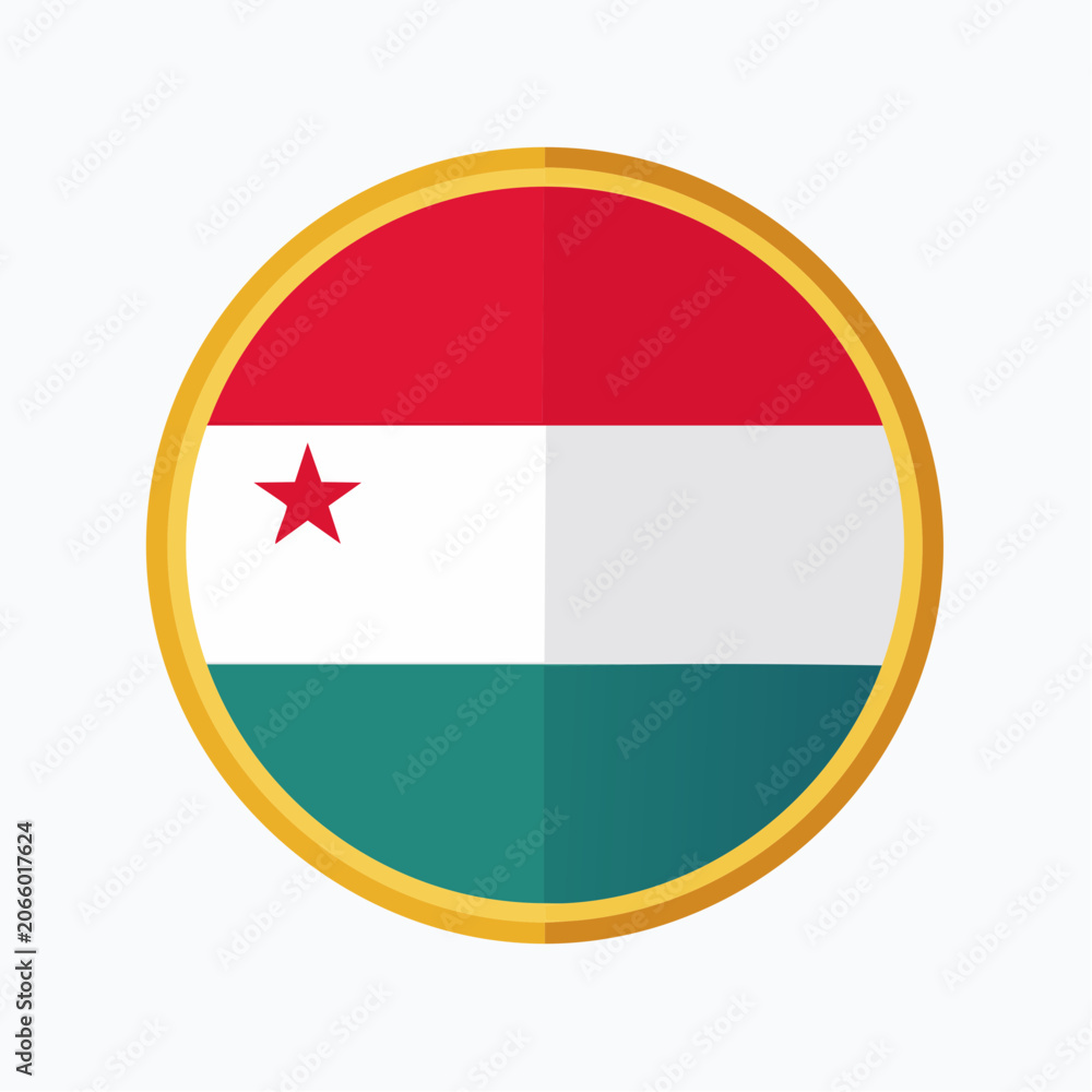 Obraz premium Circular Hungarian Flag Emblem