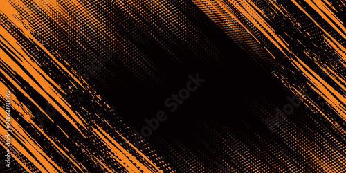 Foto orange black brush Car sticker wrap pattern banner abstract sporty lines black orange color combination grunge brush modern pattern racing motorsport design