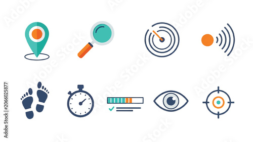 Collection of various search icons.