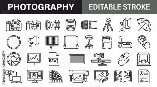 Fényképezés Bird watching icons featuring binoculars wildlife nature observation and ornithology gear