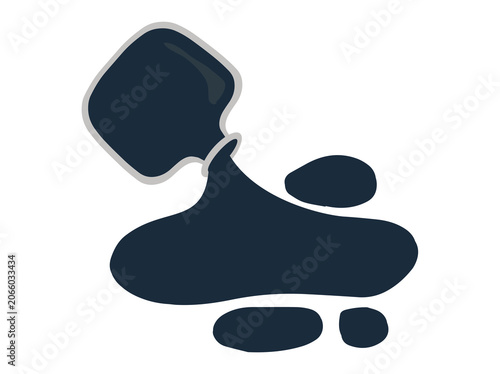 Black Ink Pouring from Bottle