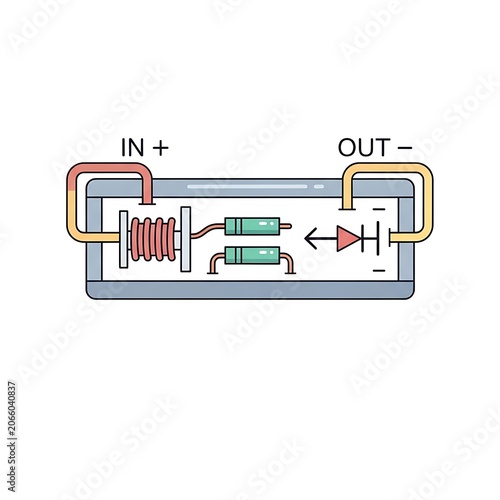 Diagram of a linear particle accelerator structure.