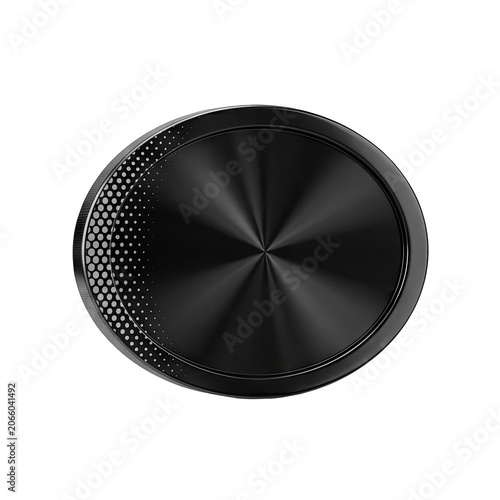 Black Metal Disc with Radial Pattern and Polka Dots