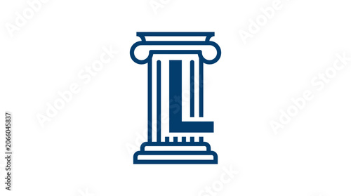 Iconic Greek Column Architecture Symbol.