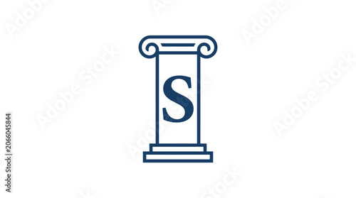 Iconic Greek Column Letter S Symbol.