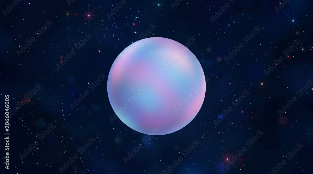 Fototapeta premium Pastel planet in starry space