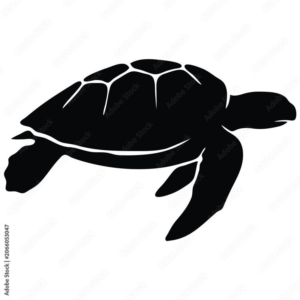 Fototapeta premium Sea turtle swimming icon. marine animal silhouette. ocean wildlife symbol for conservation awareness.