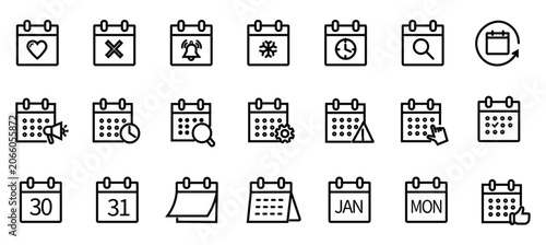 Bild auf Leinwand Calendar icon set